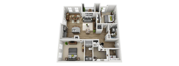 B2 Floorplan at Park Circle Village Apartments, North Charleston, 29405
