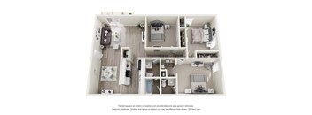 3 bed 2 bath A at Hidden Brook Apartment Homes Apartments, New Bedford, Massachusetts