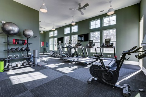 Spacious Gym at Giddy Hall Apartments, Charlotte, NC