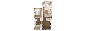 A1 Floorplan at Giddy Hall Apartments, North Carolina