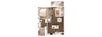 A2 Floorplan at Giddy Hall Apartments, Charlotte, NC, 28273