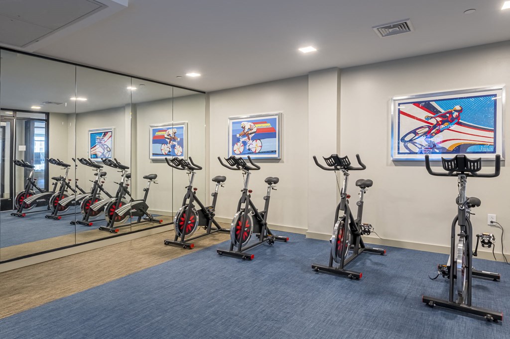 the gym at the monarch luxury apartments