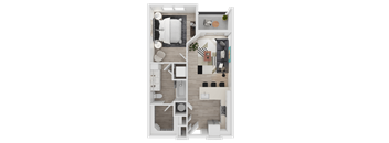 3D Floorplan of Unit A1