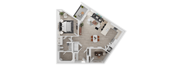 3D Floorplan of Unit A6