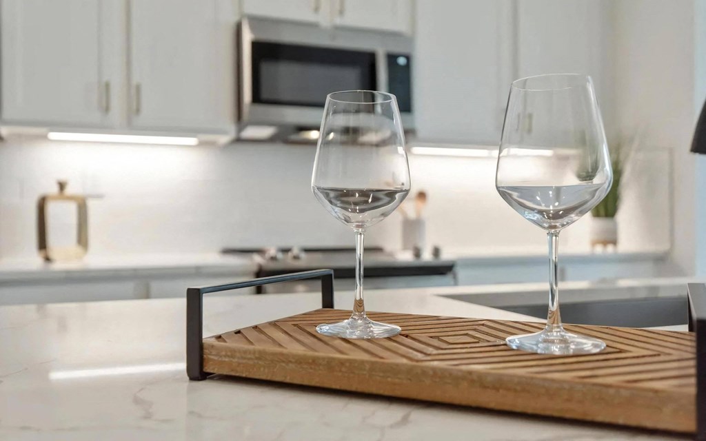 Kitchen Island with Beautiful Finishes at 401 Oberlin, Raleigh
