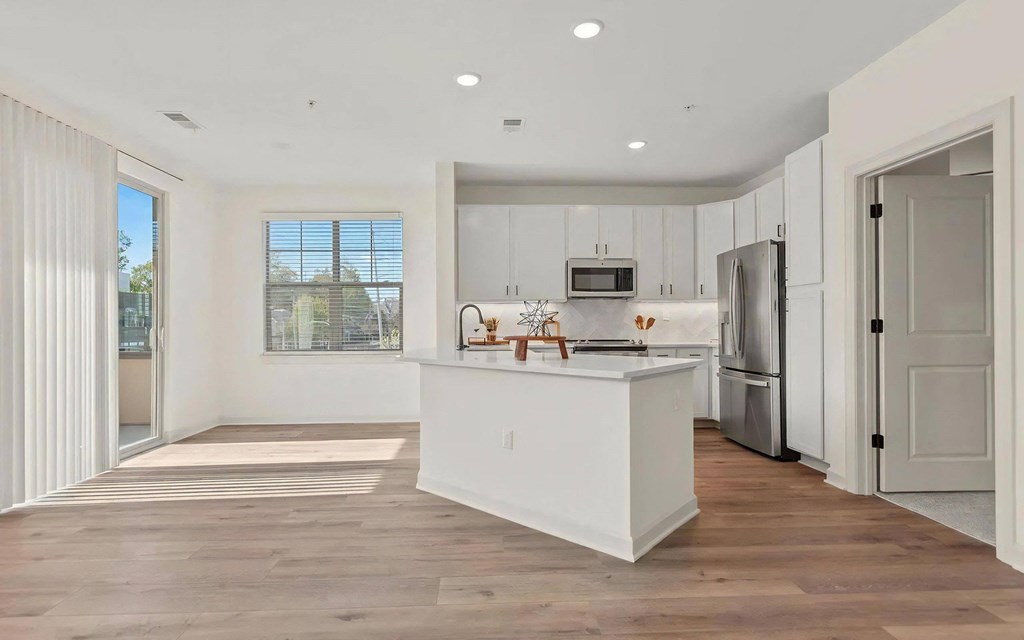 Open Concept Layout for Kitchen and Living Spaces at 401 Oberlin, Raleigh, NC, 27605