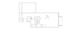 A floor plan of a room with dimensions 510 by 751 square feet.
