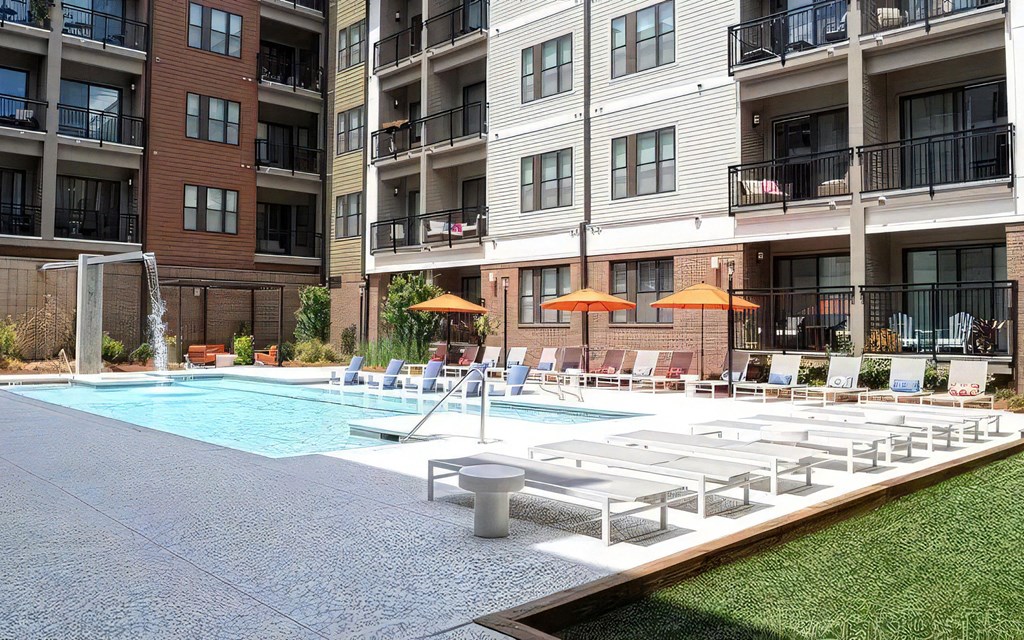 Resort Style Pool with Waterfall