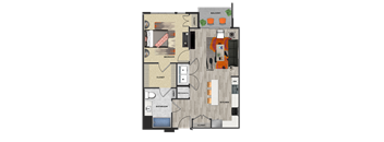 A2 Floor Plan at 675 N. Highland, Atlanta, 30306