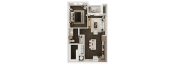 a1 floor plan  1 bedroom with 2 baths  129