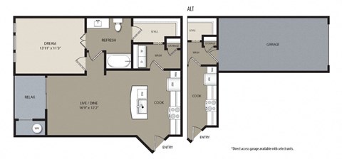 A2 Floor Plan at Westerly Apartments, Littleton, Colorado