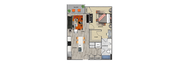 A2A Floor Plan at 675 N. Highland, Atlanta, Georgia