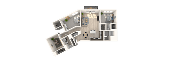 B9.4  2 Beds 2 Baths Floor Plan