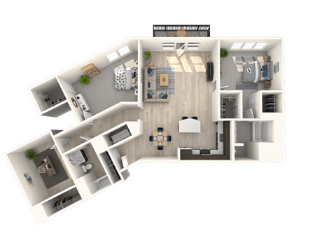 B9.4  2 Beds 2 Baths Floor Plan