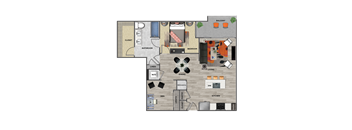 A3B Floor Plan at 675 N. Highland, Georgia, 30306