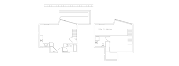 A floor plan of a house with two sections, one labeled "Open to Below".