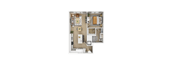 a floor plan of a 1 bedroom unit with a bathroom