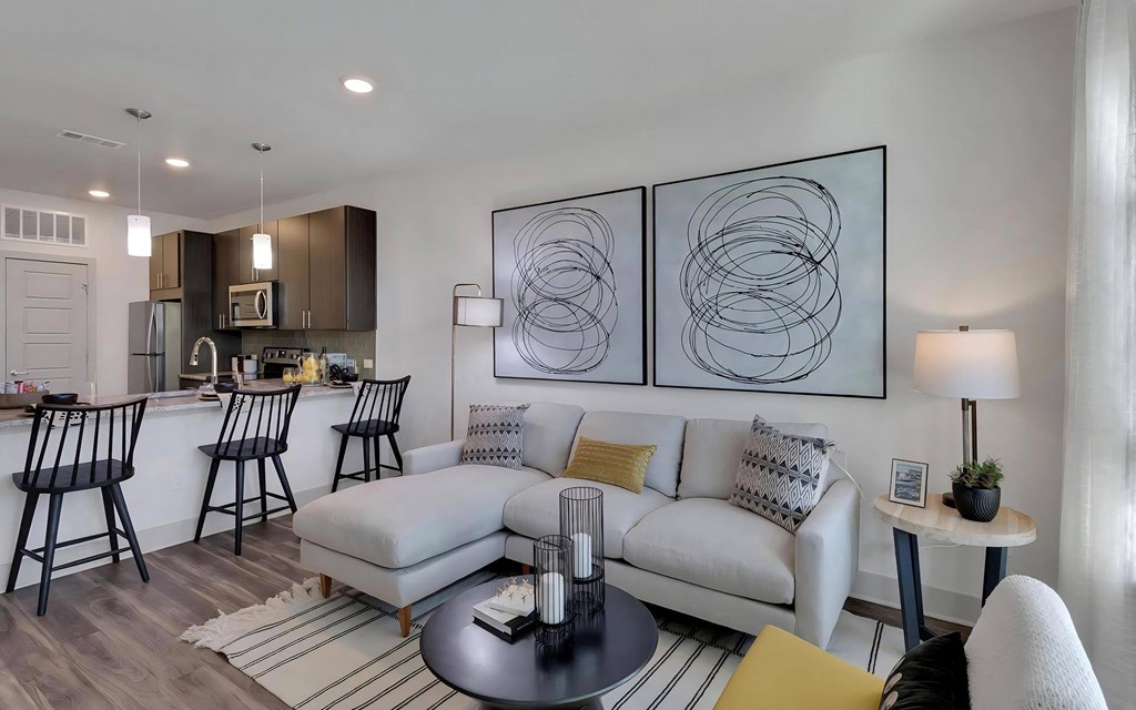 Open Concept Kitchen and Living Spaces