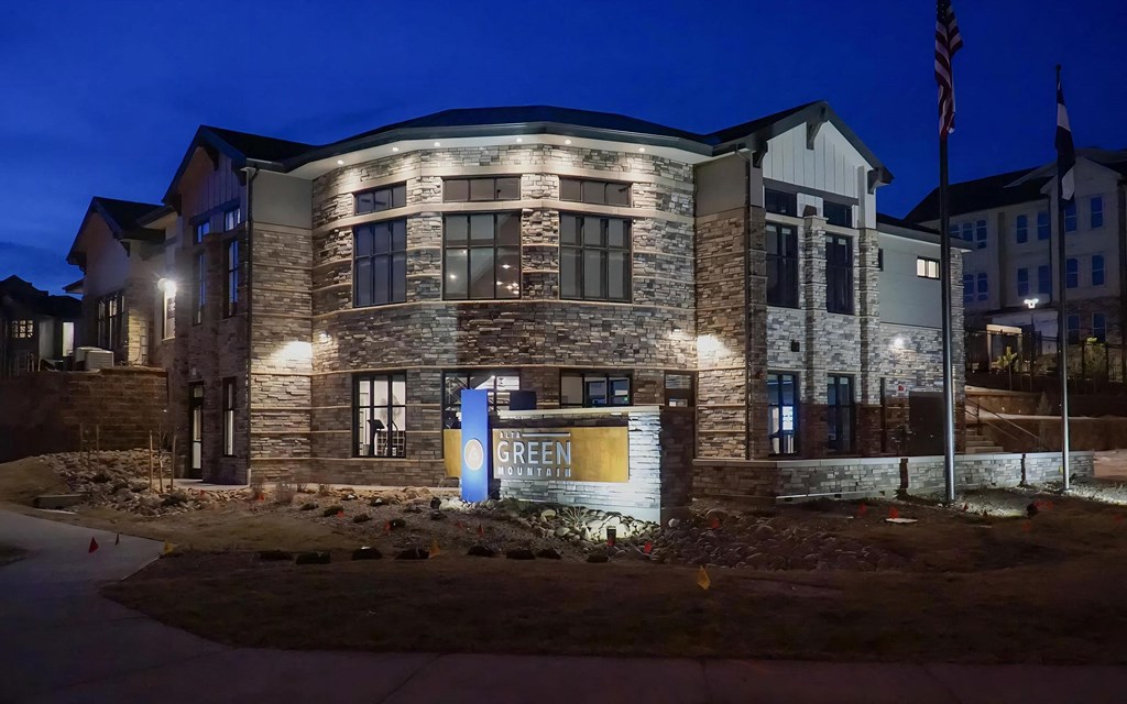 Exterior View of Clubhouse with Sign