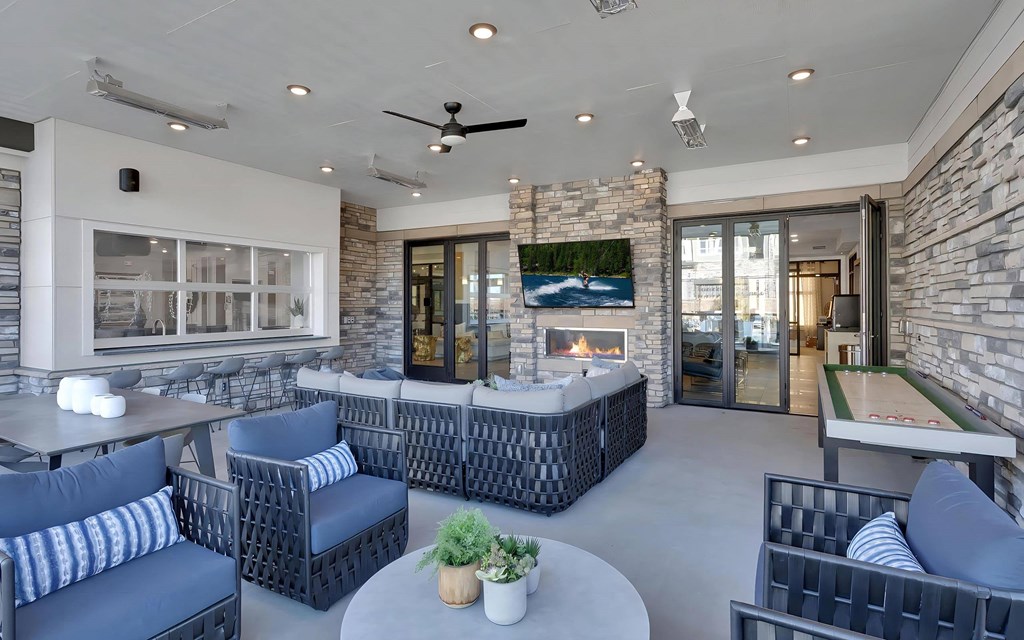 Outdoor Lounge with Shuffle Board