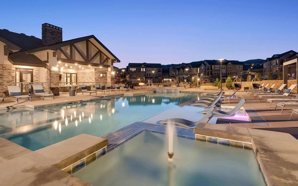 Outdoor Patio with Swimming Pool and Loungers
