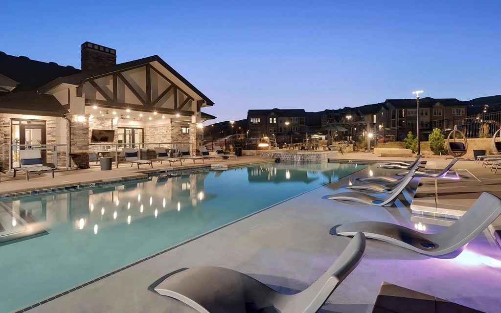 Resort Style Pool at Dusk