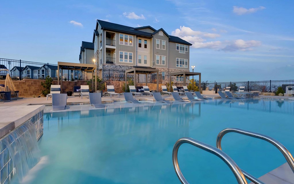 Resort Style Pool with In Water Loungers