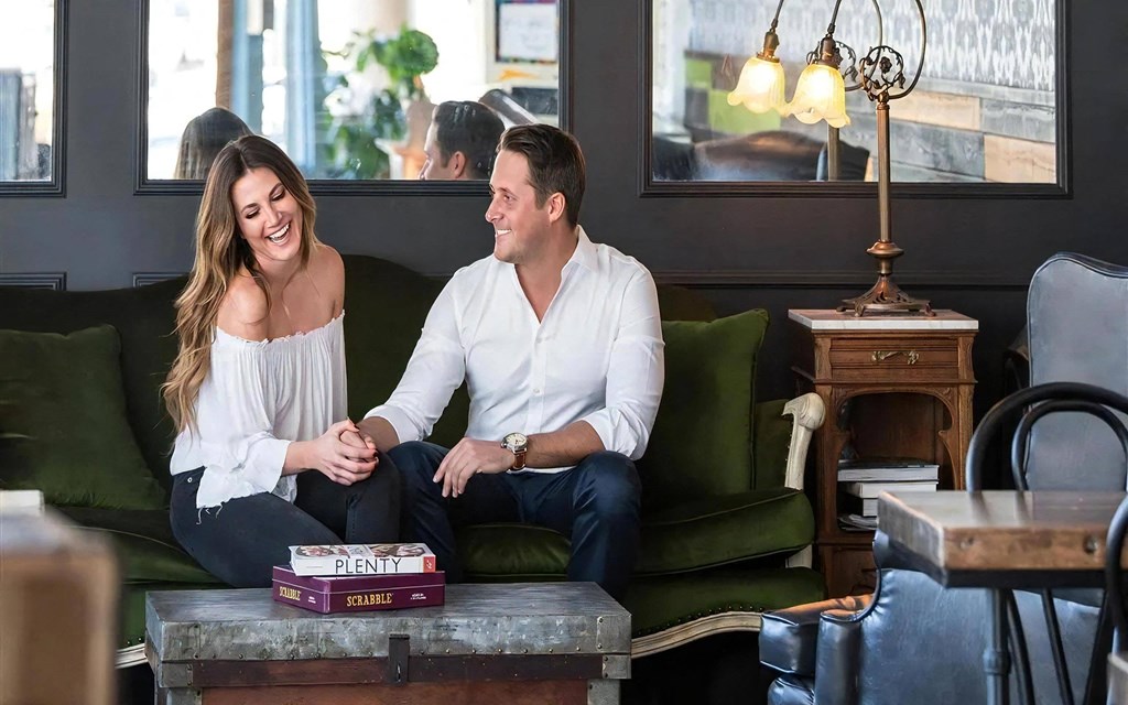 Couple Sitting Inside Clubhouse