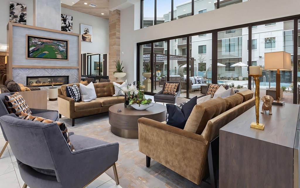 Large Lounge with Outdoor Pool View