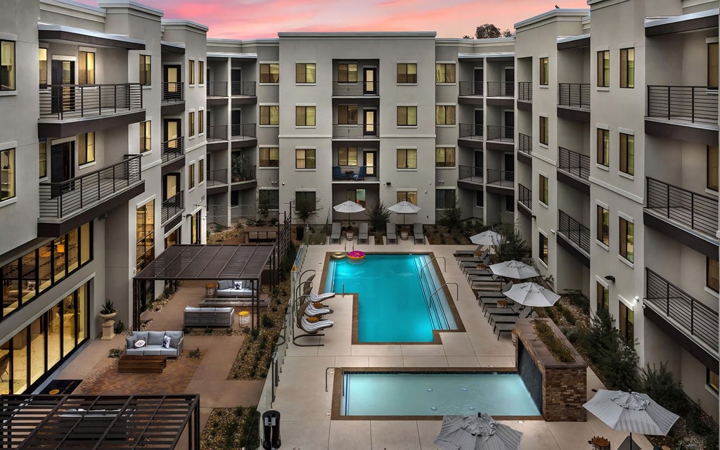 Aerial View of Outdoor Courtyard