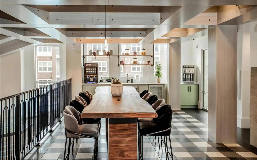 Loft with Large Table and Coffee Bar