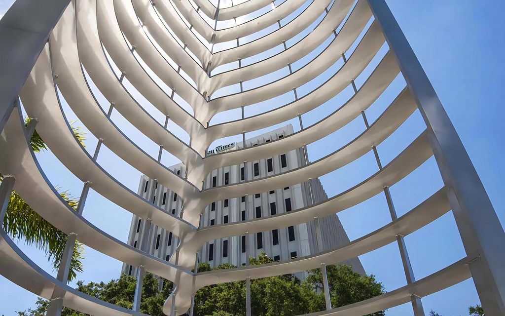 Sculpture Outside of Apartment Building