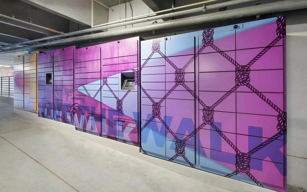 Mailboxes with Colorful Mural