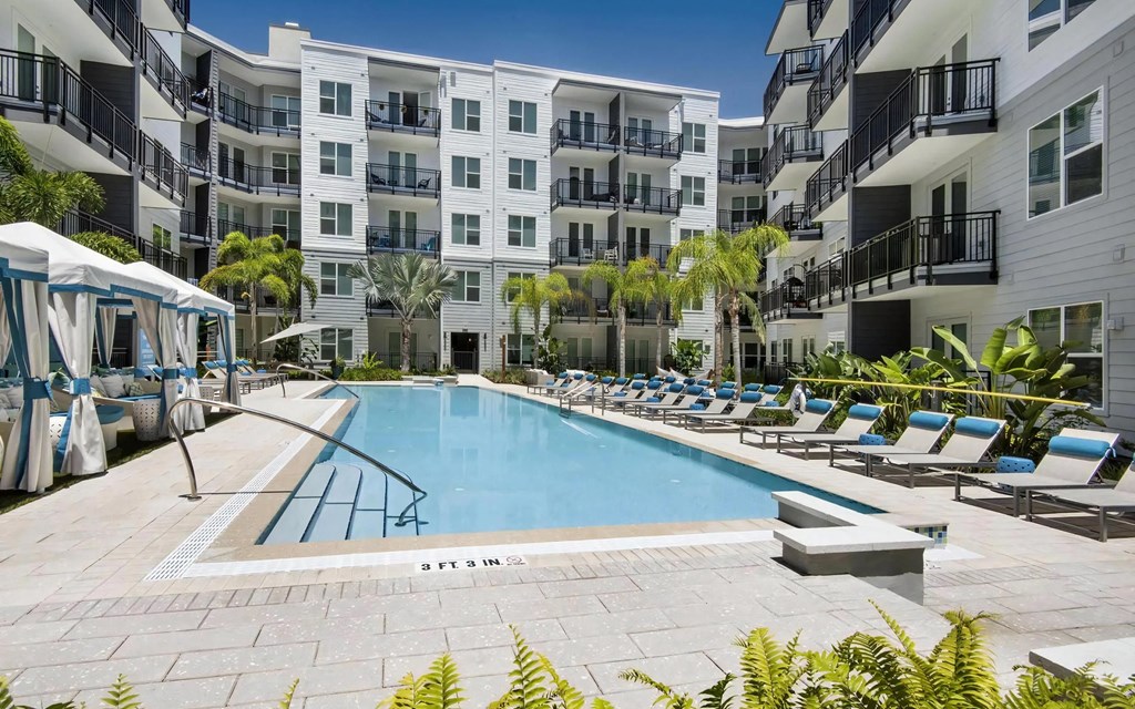 Resort Style Pool with Cabanas