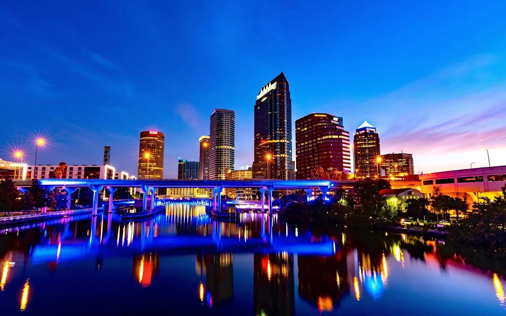 Tampa Skyline in the Evening