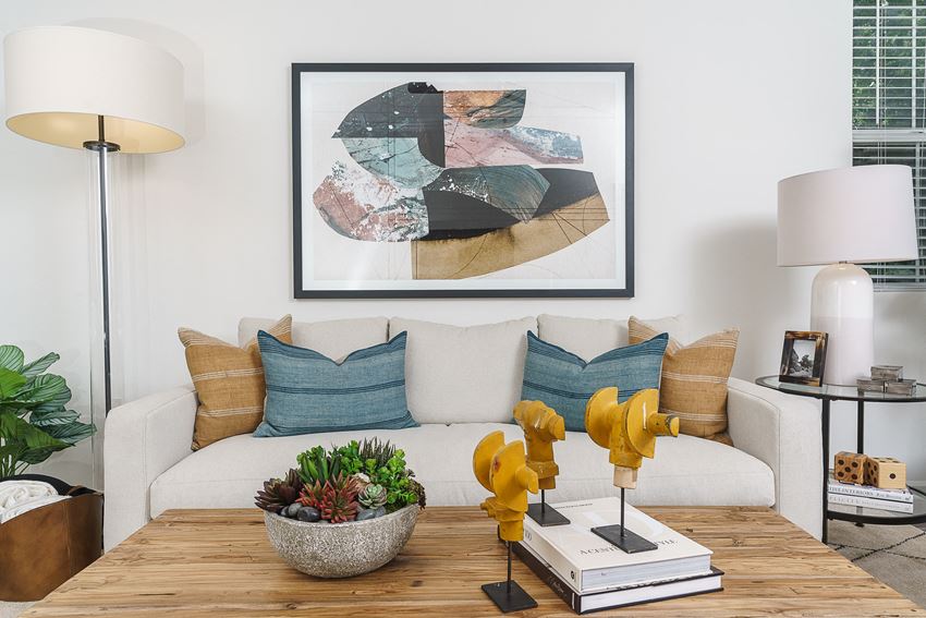 Two-Bedroom Apartments in Rancho Cucamonga, CA - Hub Apartments - Living Room with White Walls and a Small Window