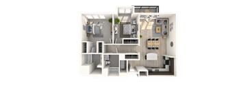 B2  2 Beds 2 Baths Floor Plan