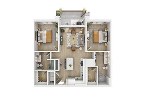 a floor plan of a house with a bedroom and a living room