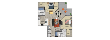 B2 Floor Plan at 675 N. Highland, Atlanta, 30306
