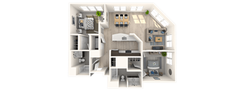 two bedroom two bath B4 layout