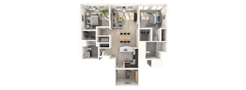 B7 Den 2 Beds 2 Baths Floor Plan