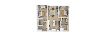 a1 floor plan  1 bedroom with 2 baths  119
