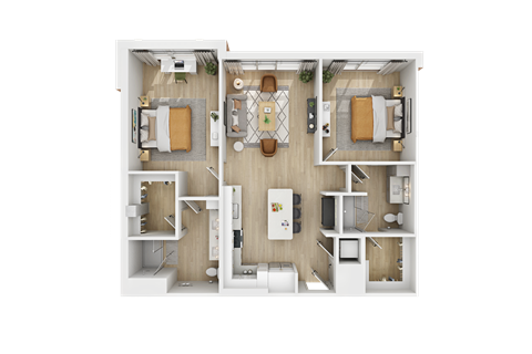 a1 floor plan  1 bedroom with 2 baths  119