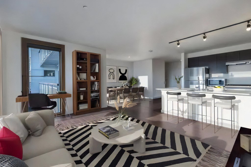 Ballard Lofts Apartment Amenities Open Kitchen to Living Room Concepts