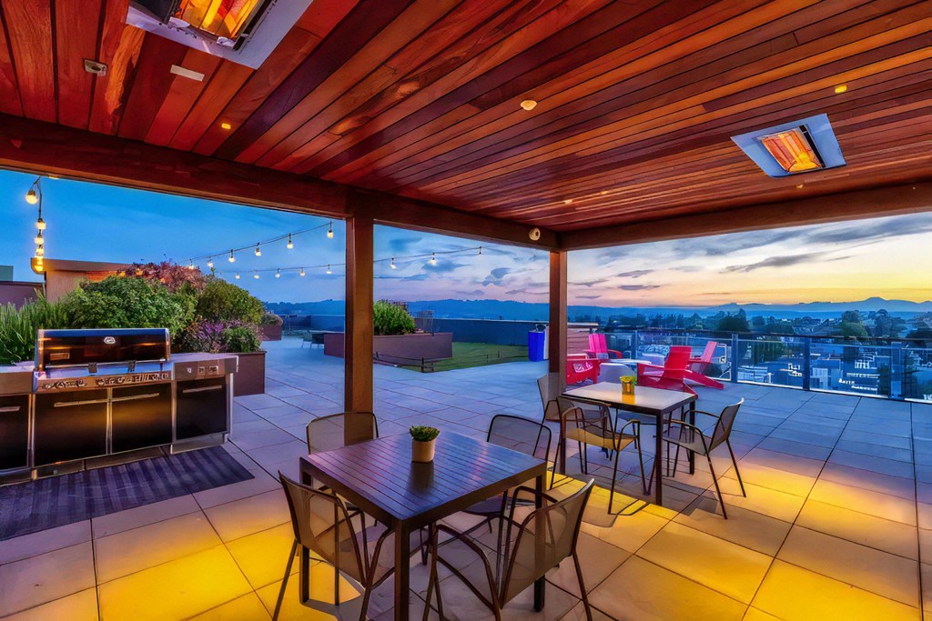 Ballard Lofts Outdoors Open Air Party Patio with BBQs and Seating Areas