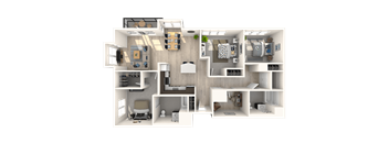 C1.1 Den  3 Beds 2 Baths Floor Plan