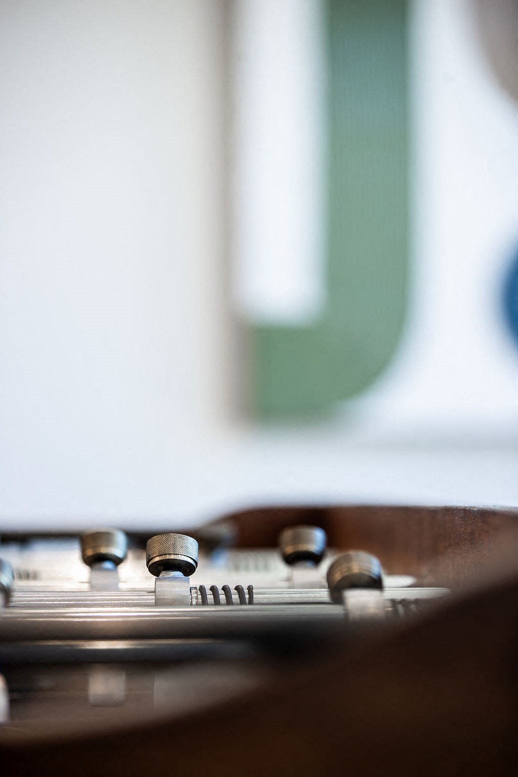 a close up of the top of an electric guitar
