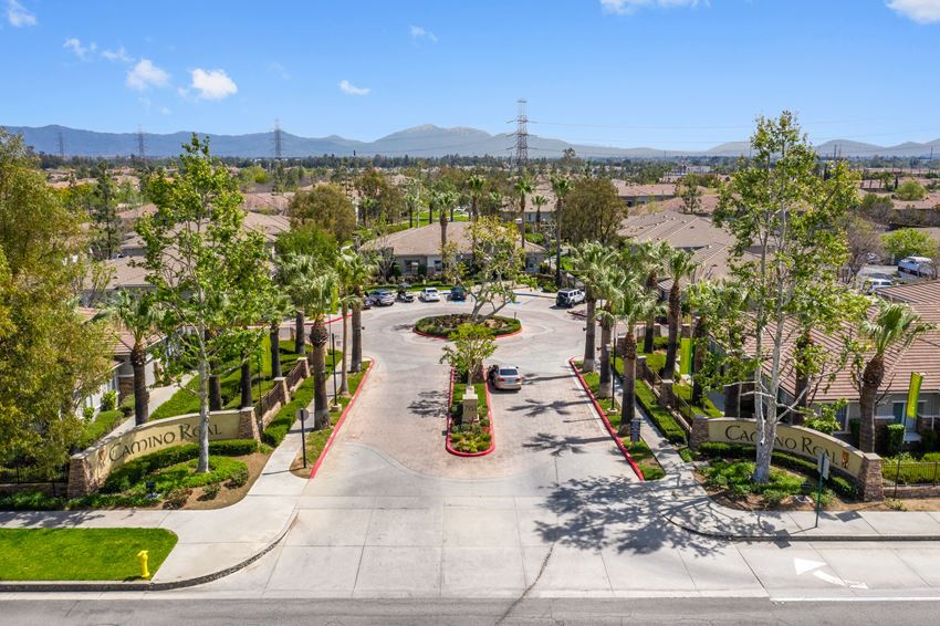 Apartment complex entrance aerial - Photo Gallery