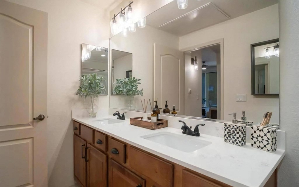 Double Vanities with Full Size Mirror
