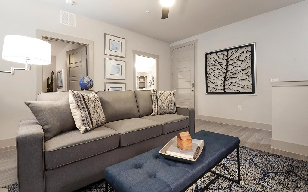 Living Room with Ceiling Fan